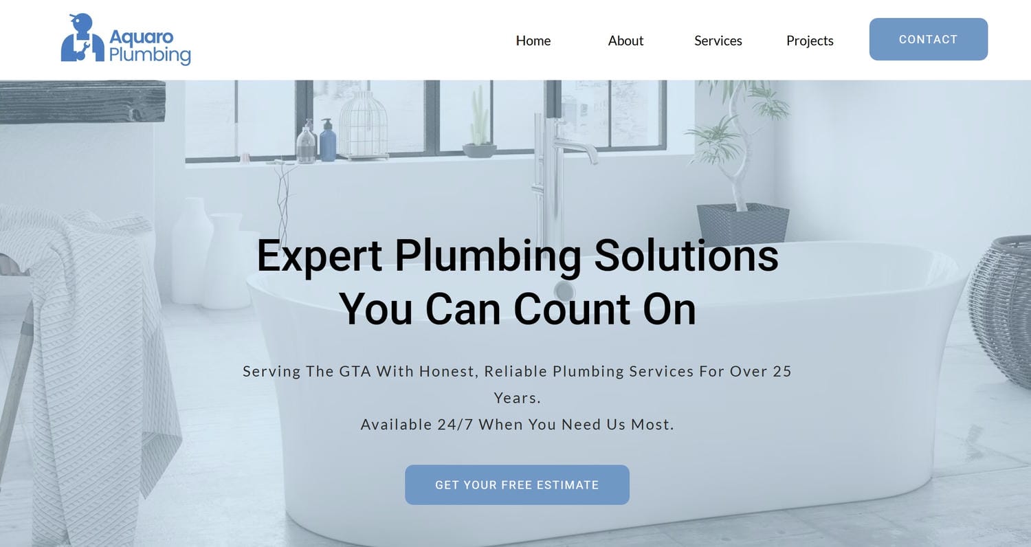 Aquaro Plumbing Website Design
