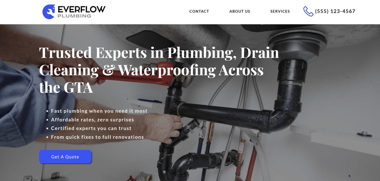Everflow Plumbing Website Design