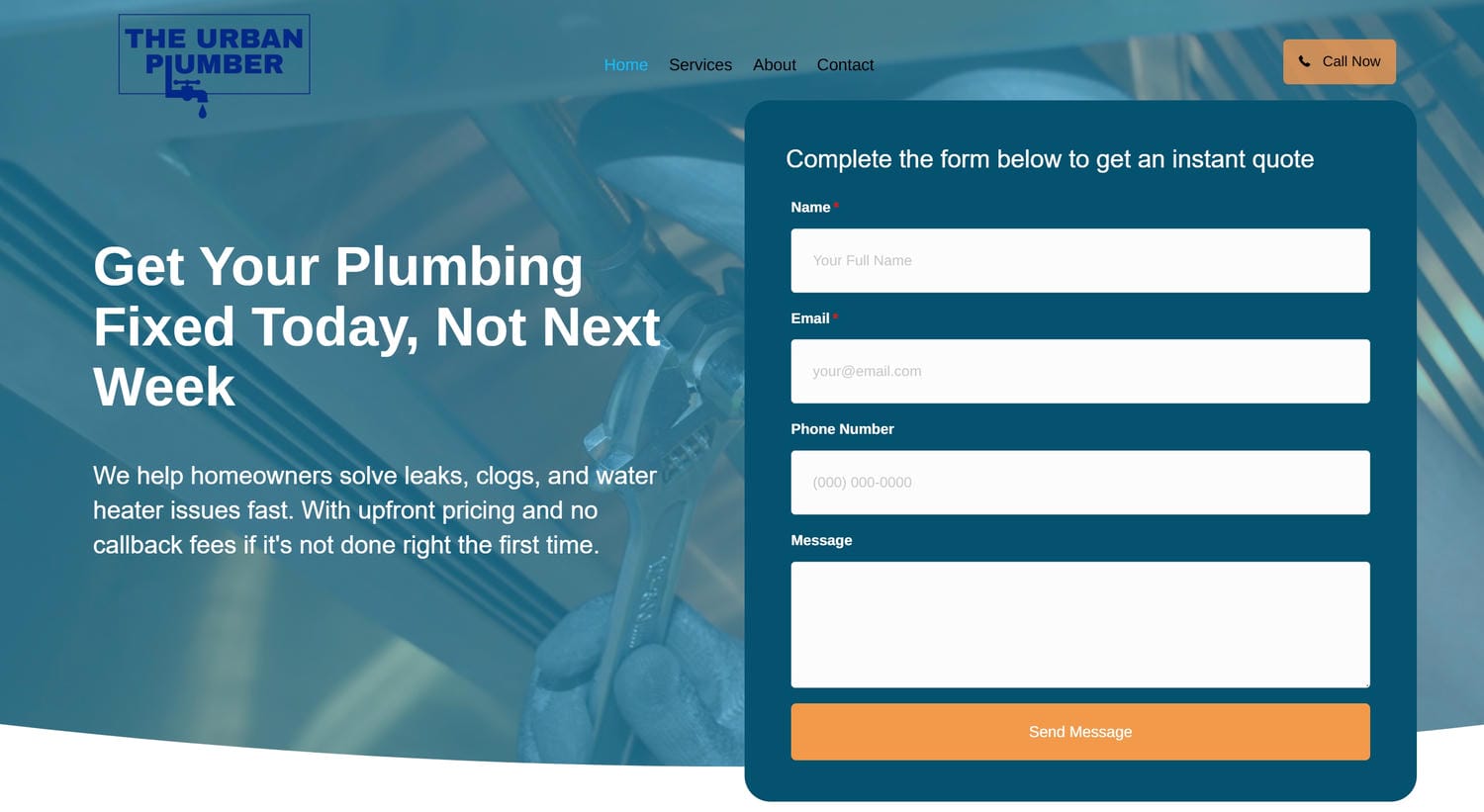 The Urban Plumber Website Design